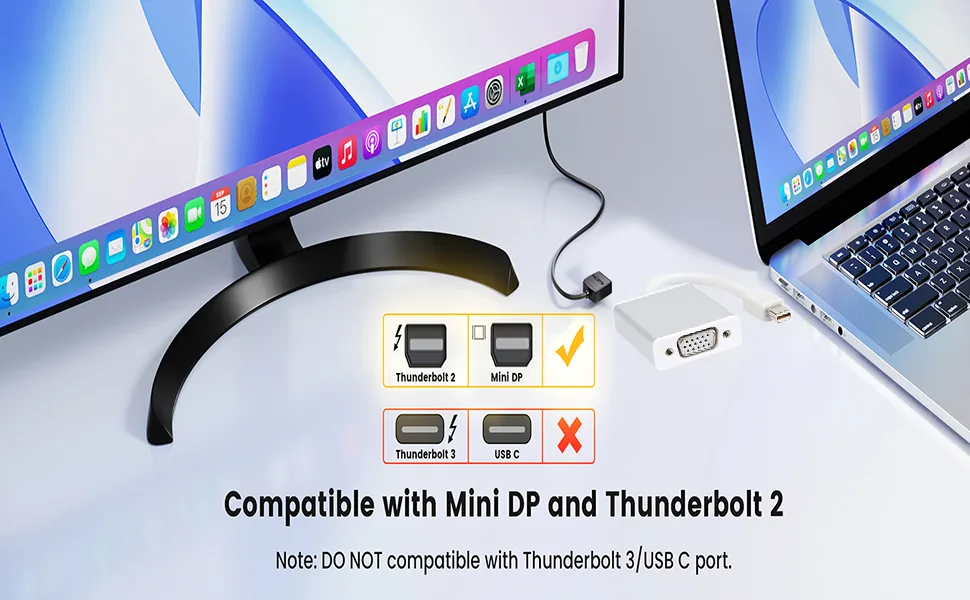 Mini DisplayPort to VGA Converter – 1080P Active Adapter for Monitor & Projector Technotech Technologies