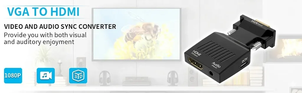 Technotech VGA to HDMI Converter With Audio Full HD VGA to HDMI Adapter With Video Output 1080P HD for PC Laptop Technotech Technologies
