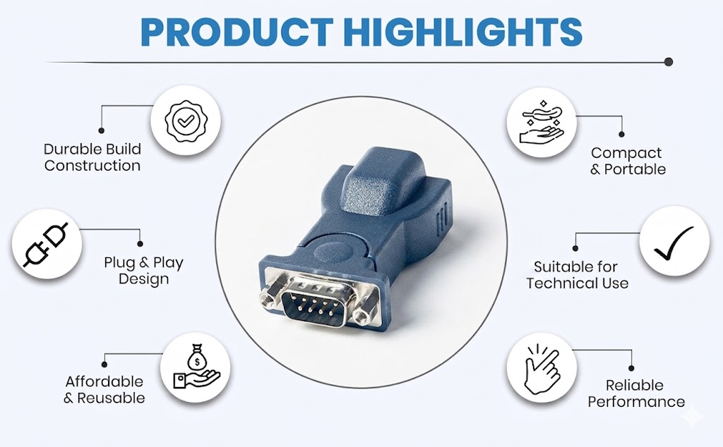 USB to Serial RS-232 DB9 Adapter with Cable – BAFO Technotech Technologies