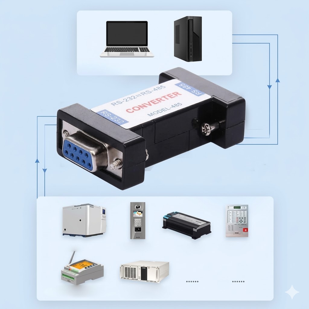 9 PIN MINI-SIZE RS232 TO RS485 COMMUNICATION DATA CONVERTER ADAPTER Technotech Technologies
