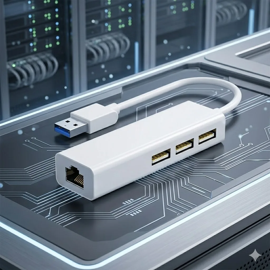 USB 2.0 to LAN Ethernet Adapter with 3-Port USB Hub Technotech Technologies