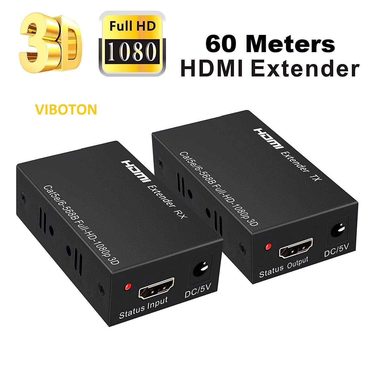 Conector Hdmi Extender Cat5e Cat6 Rj45 Extensor 60 Mts Hd 1080p 3D