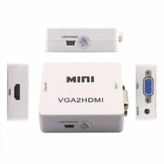 MINI COMPACT VIDEO VGA TO HDMI CONVERTER (METAL WHITE)