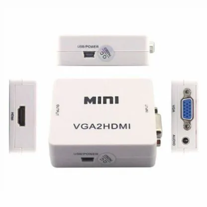 MINI COMPACT VIDEO VGA TO HDMI CONVERTER (METAL WHITE)