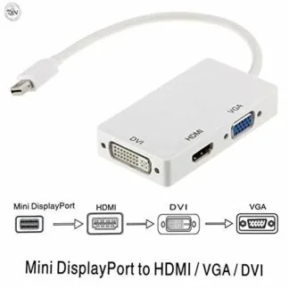 MINI DP MALE TO HDMI + VGA + DVI FEMALE CONVERTER
