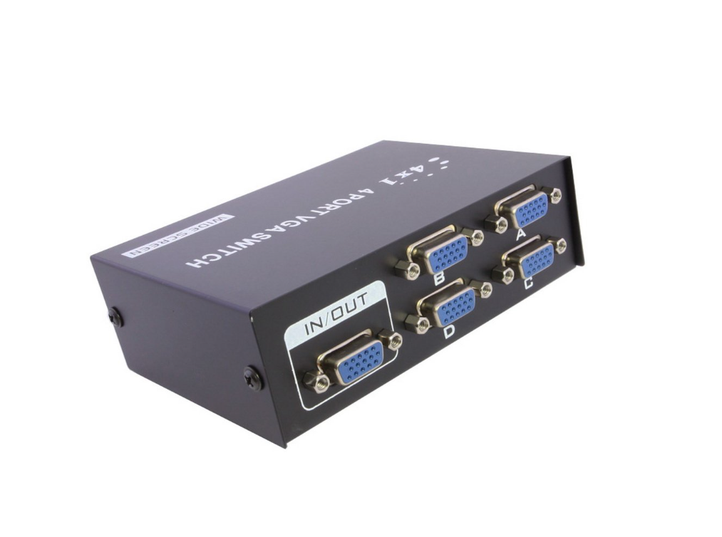 Technotech 4 Port VGA Switch 4x1 VGA Switch Box for PC Laptop Monitor Projector