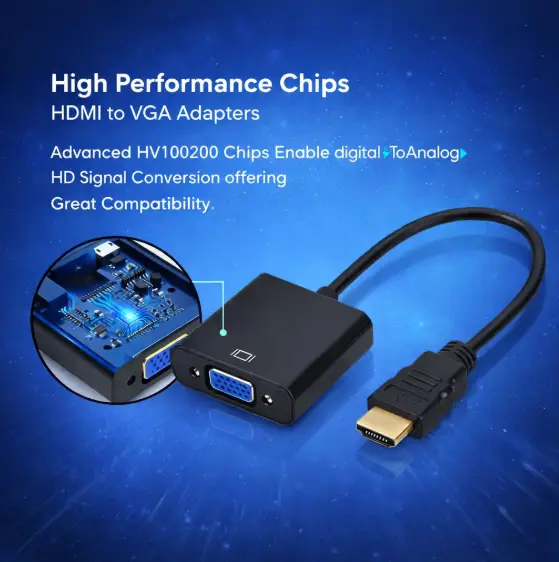 HDMI to VGA + Audio Converter Adapter (HDMI Male to VGA Female) Technotech Technologies