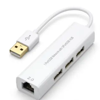 USB 2.0 to LAN Ethernet Adapter with 3-Port USB Hub