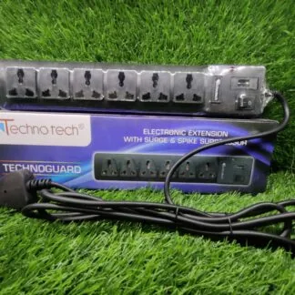 Technotech Spike Suppressor on/Off Button 6 Socket Extension Boards (5m)