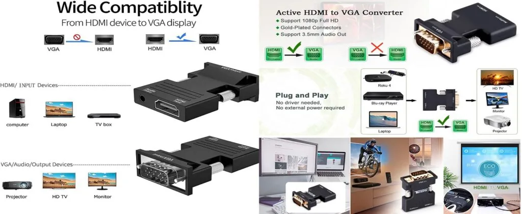 HDMI TO VGA CONVERTER WITH AUDIO (WHITE BOX) Technotech Technologies
