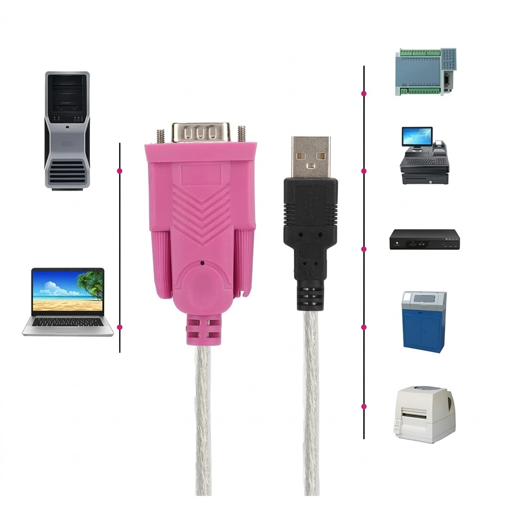 USB TO RS-232 SERIAL CABLE MALE ADAPTER (PINK HEAD) Technotech Technologies