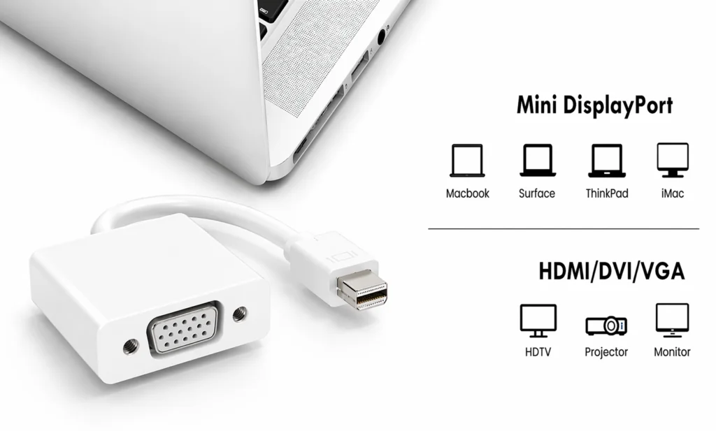 Mini DisplayPort to VGA Converter – 1080P Active Adapter for Monitor & Projector Technotech Technologies