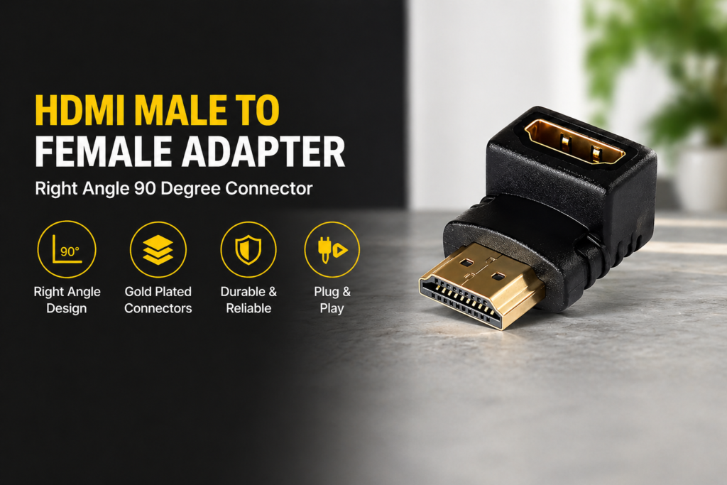 hdmi male to female l shape connector