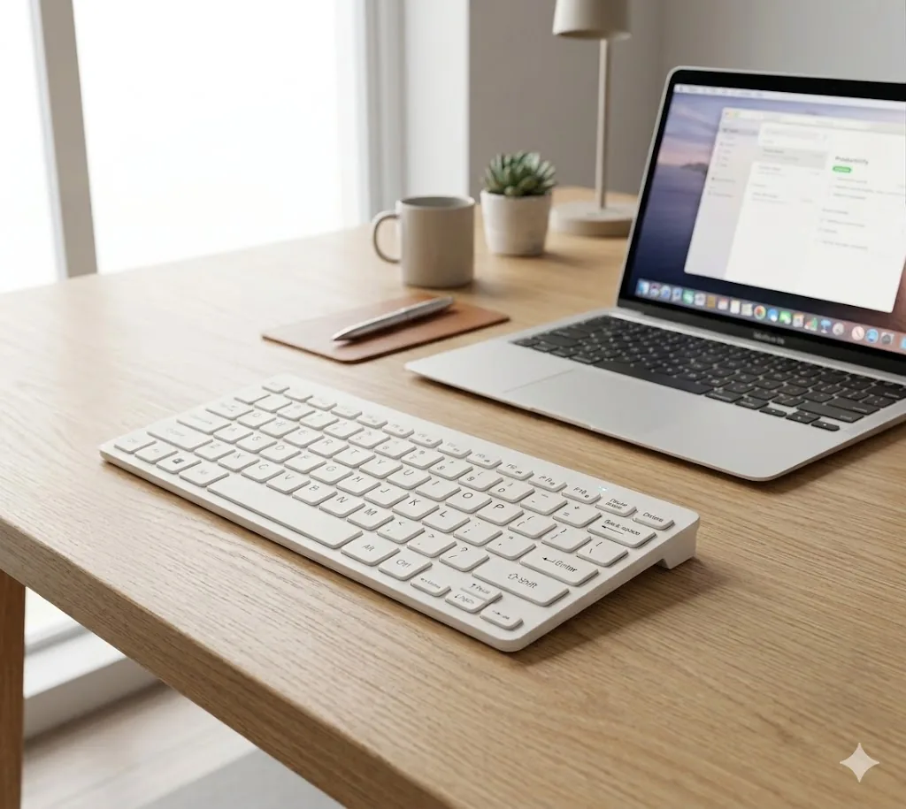 Technotech Ultra Slim Bluetooth Keyboard, For Laptop, Tablet, Computer, Desktop and Smart Phones (White) Technotech Technologies