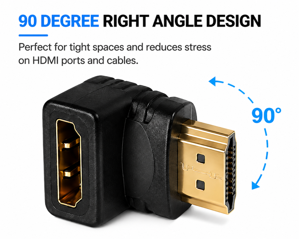 HDMI MALE TO FEMALE LSHAPE CONNECTOR Technotech Technologies