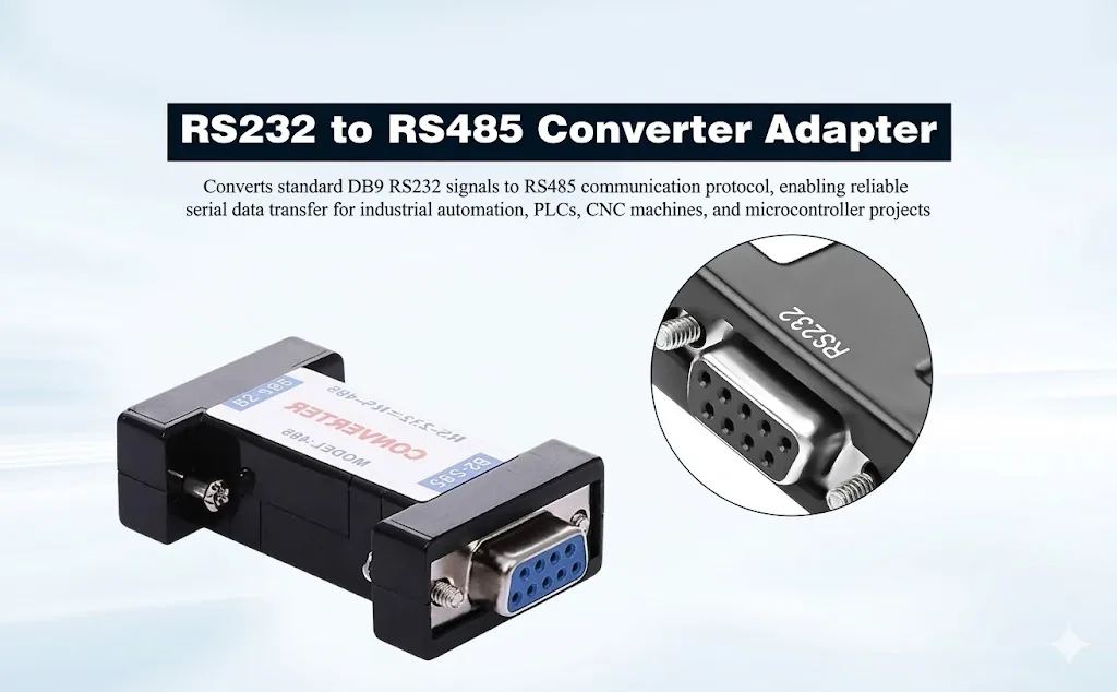 9 PIN MINI-SIZE RS232 TO RS485 COMMUNICATION DATA CONVERTER ADAPTER Technotech Technologies
