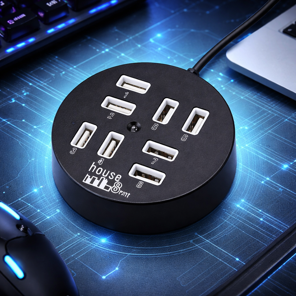 Technotech 8 Port USB 2.0 Round Portable Hub Technotech Technologies