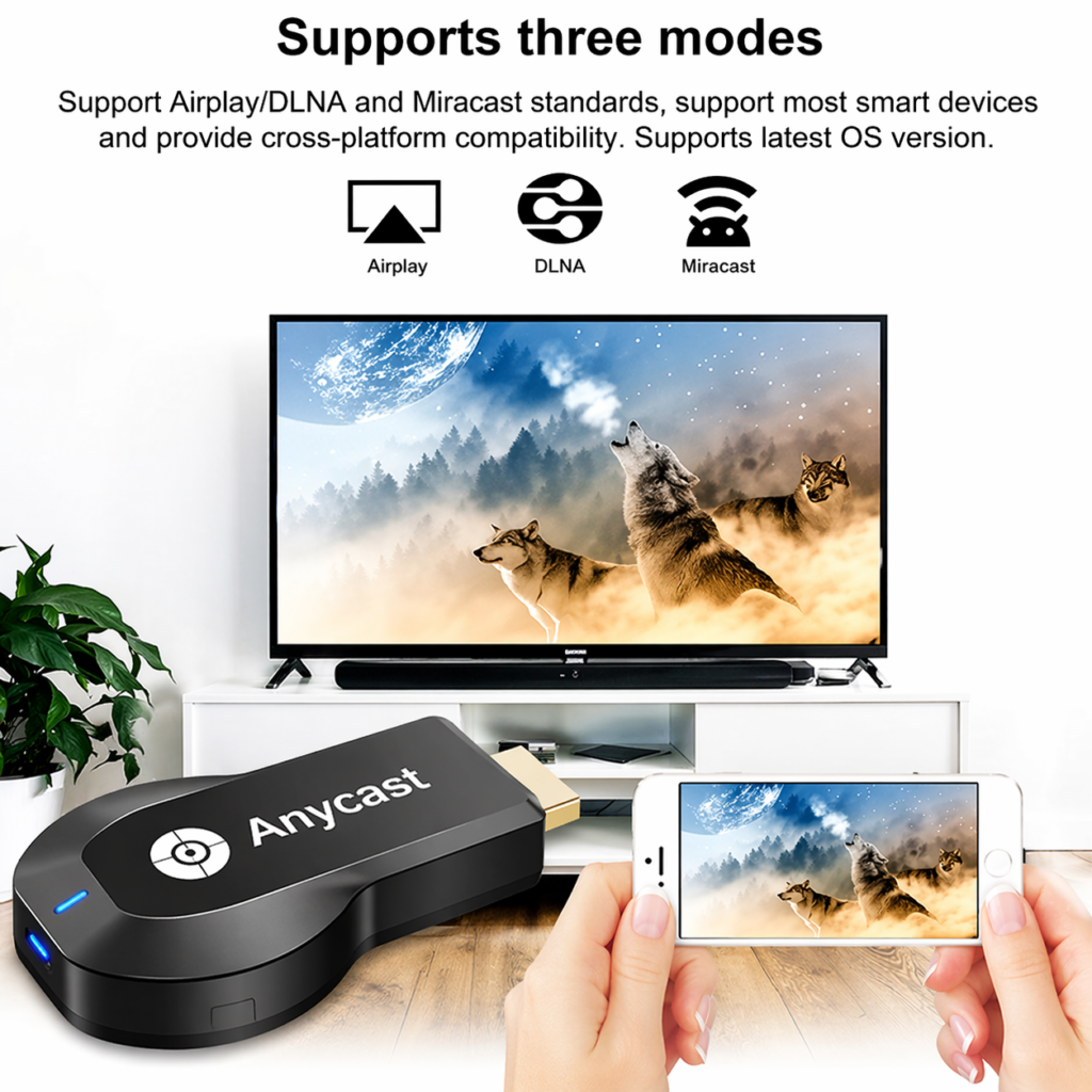 Anycast Wireless WiFi 1080P HDMI Display TV Dongle Receiver- Black Technotech Technologies