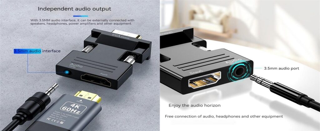 HDMI TO VGA CONVERTER WITH AUDIO (WHITE BOX) Technotech Technologies