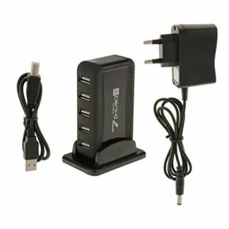 Technotech 7 Port USB 2.0 Hub with AC Adapter & Vertical Stand EU Plug