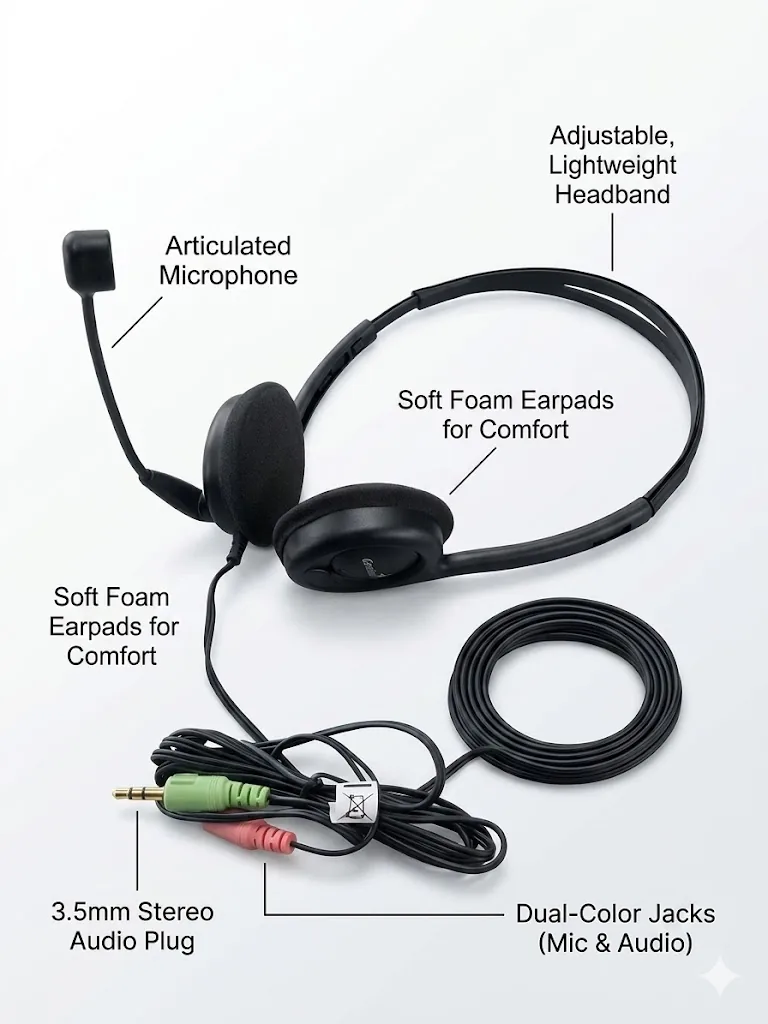 Technotech HC-200C Wired Over the Ear Headphone (With mic Yes, Black) Technotech Technologies
