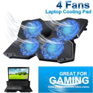 Technotech Metal 4 Silence Fans LED USB 2.0  Gaming Laptop Cooling Pad Adjustable Notebook Cooler Holder