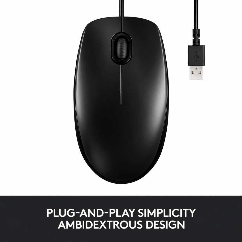 Technotech Wired Optical Mouse 1000 Dpi (M90, Black) Technotech Technologies