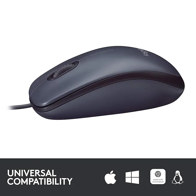 Logitech M90 Wired Optical Mouse 1000Dpi (Chinese Ver., Black) Technotech Technologies