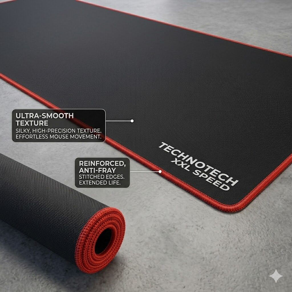 Technotech XXL Speed Mouse Pad – Red (600x300mm) Technotech Technologies