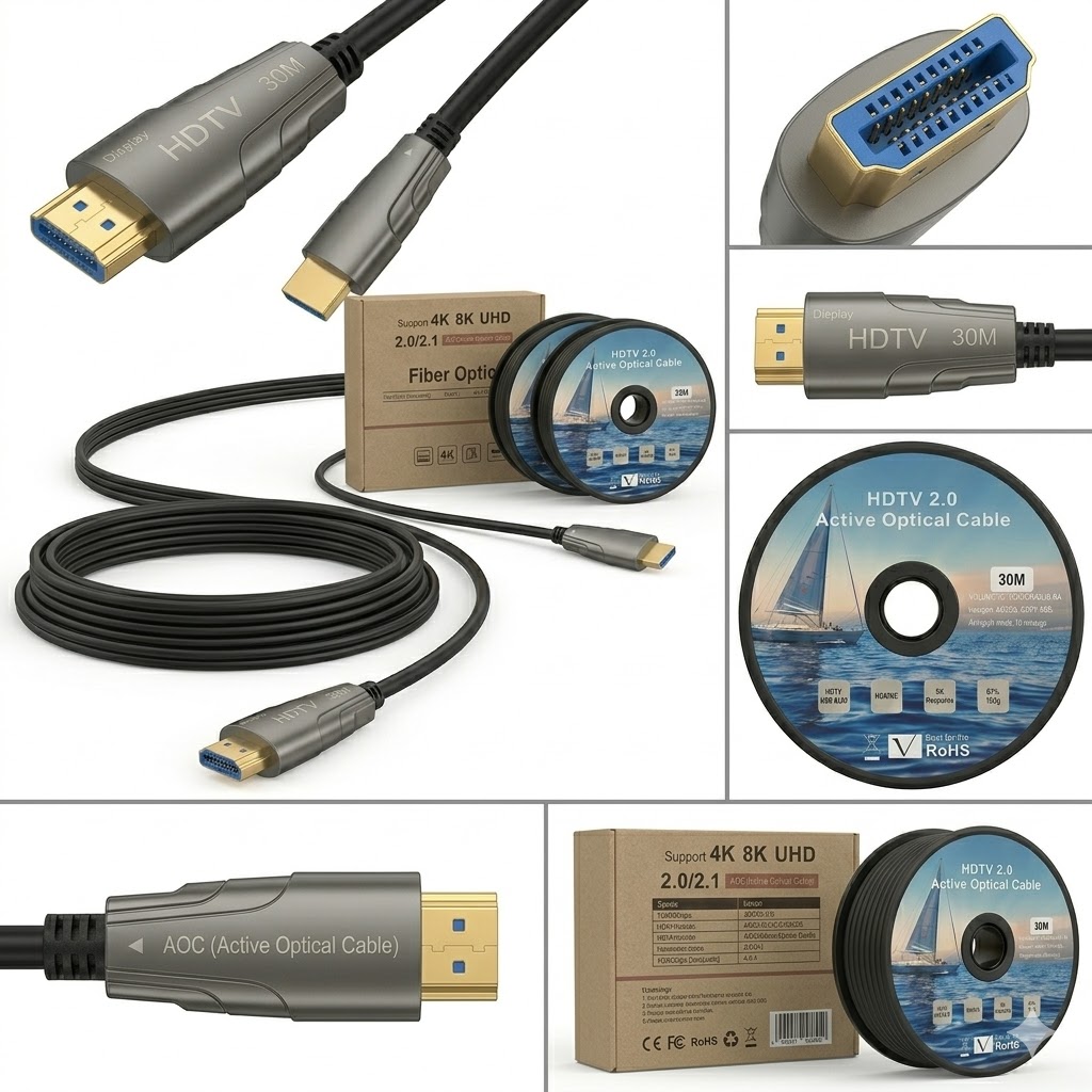 Fiber Active Optical Cable | 30 Meter Ultimate High-Speed HDMI 2.0 for 4K & 8K UHD Ultra HD Performance Technotech Technologies