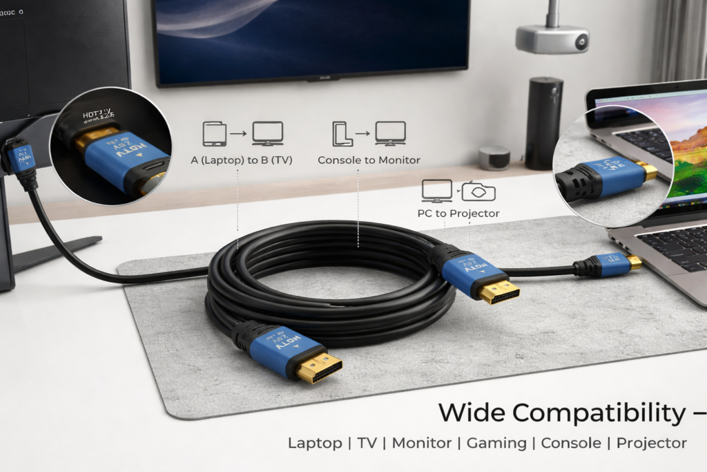 HDMI 2.0 Male to Male Cable | Ultimate 4K High-Speed with Ethernet | Ultra HD Performance (10 Meter, Black) Technotech Technologies