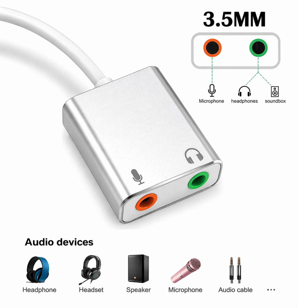 Type-C External Sound Card 3.5mm Adapter Technotech Technologies