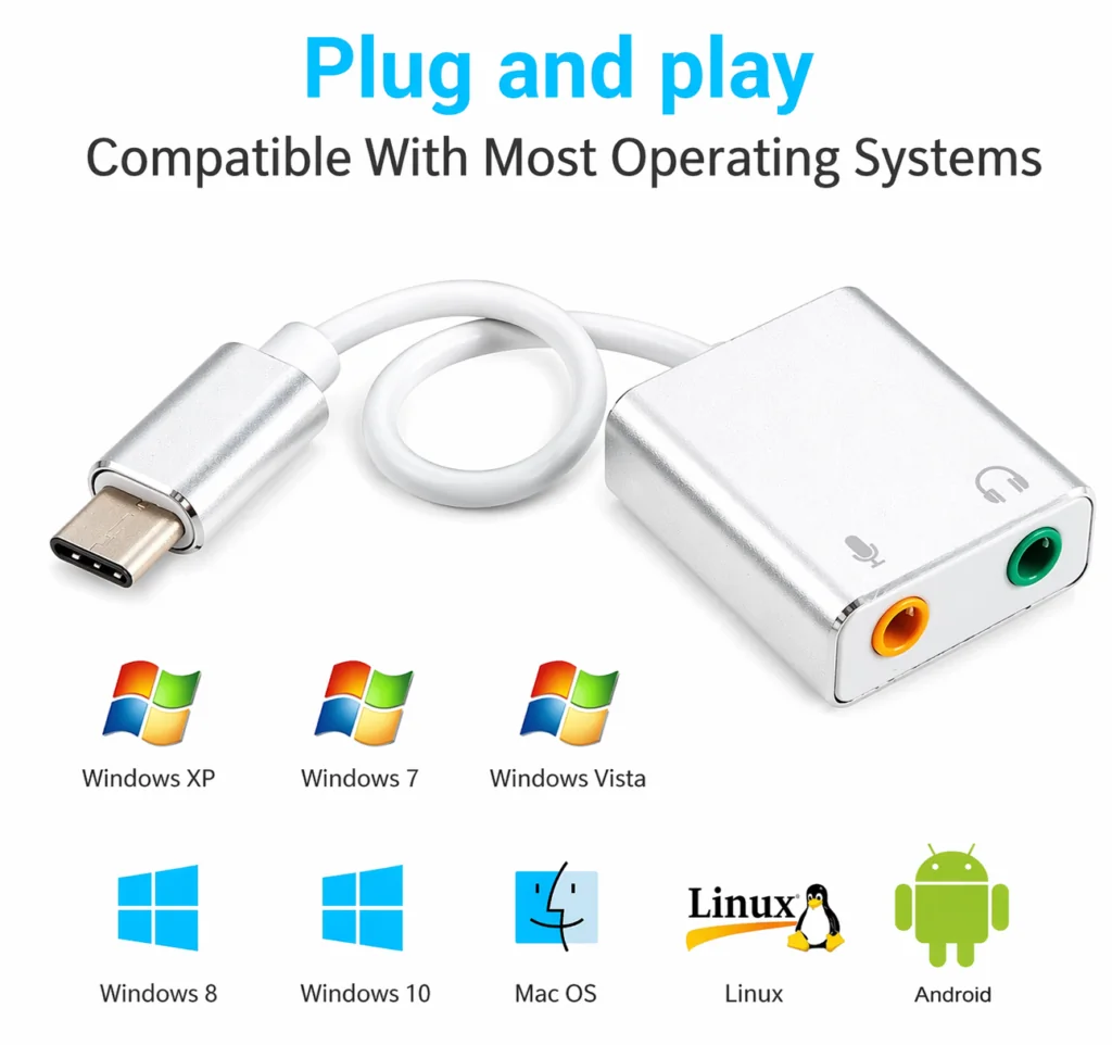 Type-C External Sound Card 3.5mm Adapter Technotech Technologies