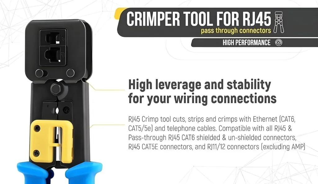 Pass Through Crimping Tool 367-2 – Professional RJ45 Network Cable Tool Technotech Technologies