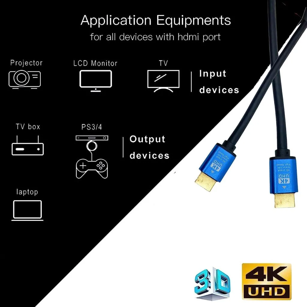 HDMI 2.0 Male to Male Cable | Ultimate 4K High-Speed with Ethernet | Ultra HD Performance (1.5 Meter, Black) Technotech Technologies