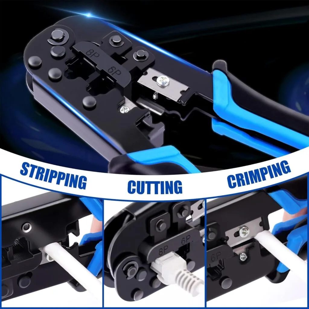 Blue Techno 568 Heavy Modular Crimping Tool – Professional RJ45 Network Cable Tool Technotech Technologies