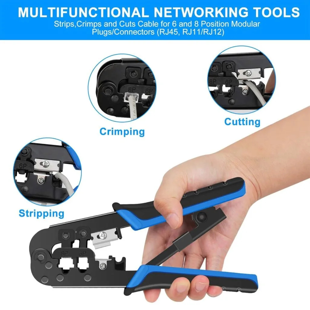 Blue Techno 568 Heavy Modular Crimping Tool – Professional RJ45 Network Cable Tool Technotech Technologies