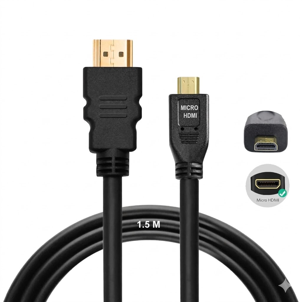 Micro HDMI to HDMI Cable 1.5 Meter – Premium High-Speed & Audio Equipment Technotech Technologies