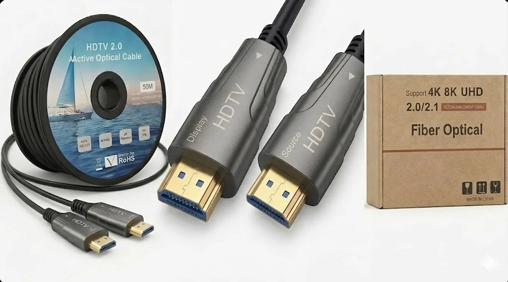 Fiber Active Optical Cable | 50 Meter High-Speed HDMI 2.0 for 4K & 8K UHD Ultra HD Performance Technotech Technologies