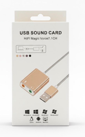 USB 7.1 Mettle External Sound Card Cable