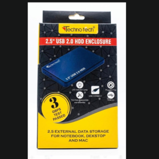 Technotech 2.5 Inch USB 2.0 HDD Enclosure – Durable High-Speed 3Gbps Portable SATA External Case