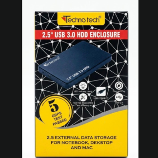 Technotech 2.5 Inch USB 3.0 HDD Enclosure – Premium Ultra-Fast 5Gbps Aluminium SATA External Case