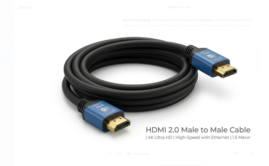 HDMI 2.0 Male to Male Cable | Ultimate 4K High-Speed with Ethernet | Ultra HD Performance (1.5 Meter, Black) Technotech Technologies