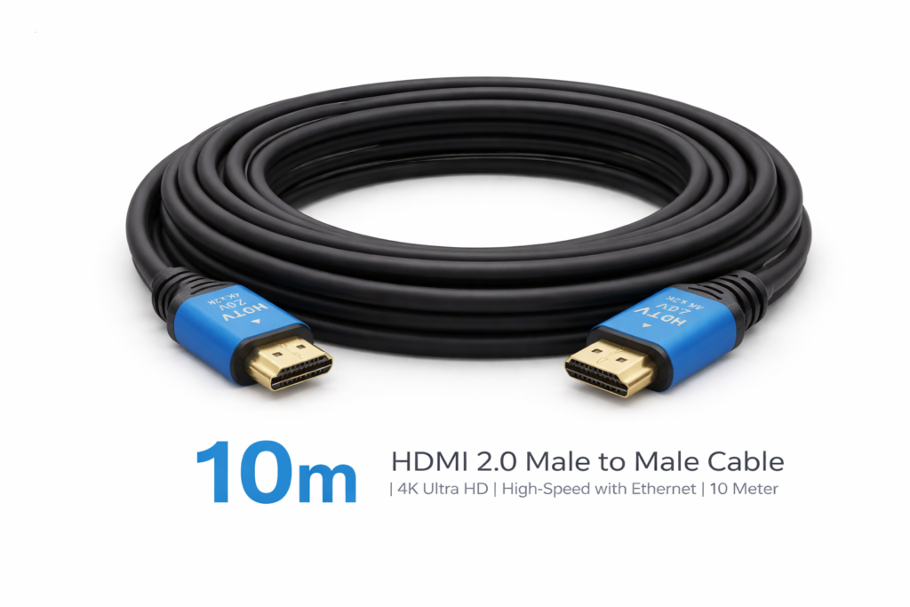 HDMI 2.0 Male to Male Cable | Ultimate 4K High-Speed with Ethernet | Ultra HD Performance (10 Meter, Black) Technotech Technologies