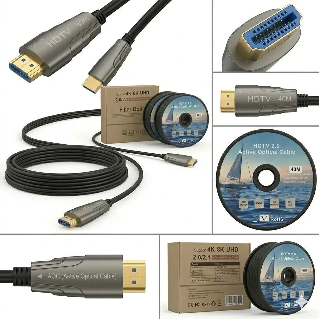 Fiber Active Optical Cable | 40 Meter Ultimate High-Speed HDMI 2.0 for 4K & 8K UHD Ultra HD Performance Technotech Technologies