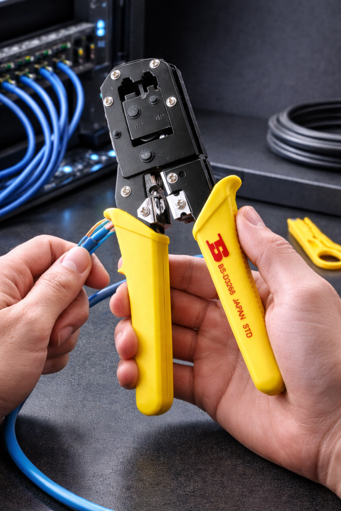 BOSI CAT 7 Ethernet Crimping Tool – Professional Network Cable Connector Tool Technotech Technologies