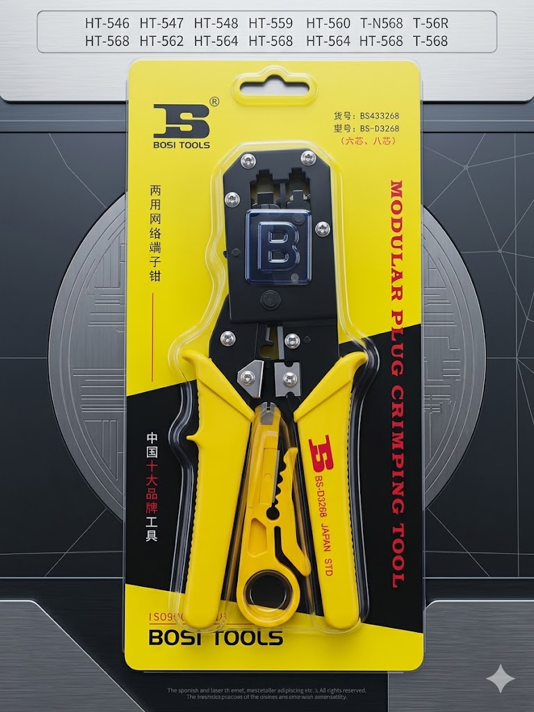 BOSI CAT 7 Ethernet Crimping Tool – Professional Network Cable Connector Tool Technotech Technologies