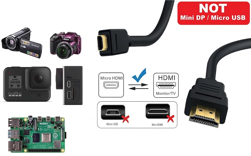 Micro HDMI to HDMI Cable 1.5 Meter – Premium High-Speed & Audio Equipment Technotech Technologies