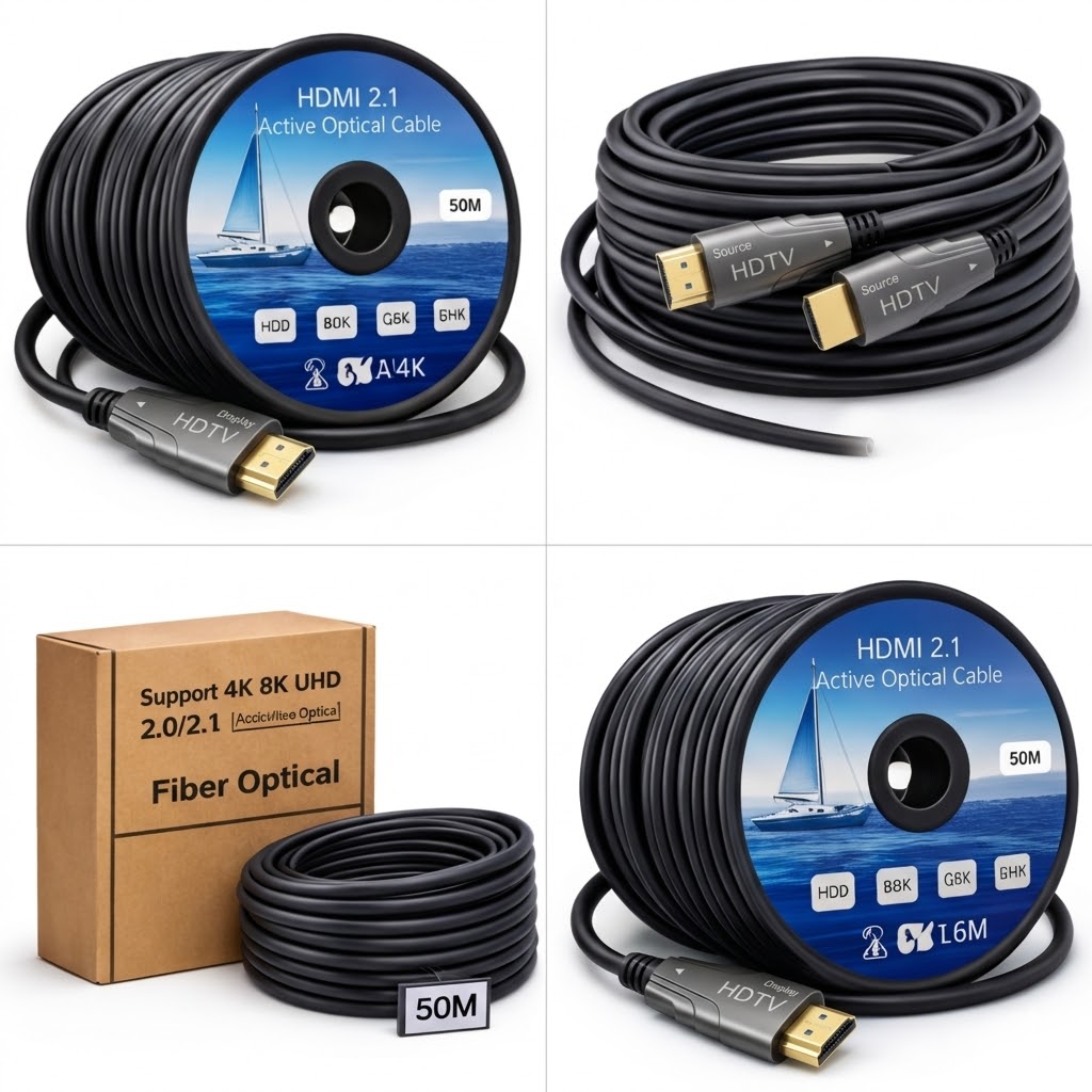 Fiber Active Optical Cable | 50 Meter High-Speed HDMI 2.0 for 4K & 8K UHD Ultra HD Performance Technotech Technologies