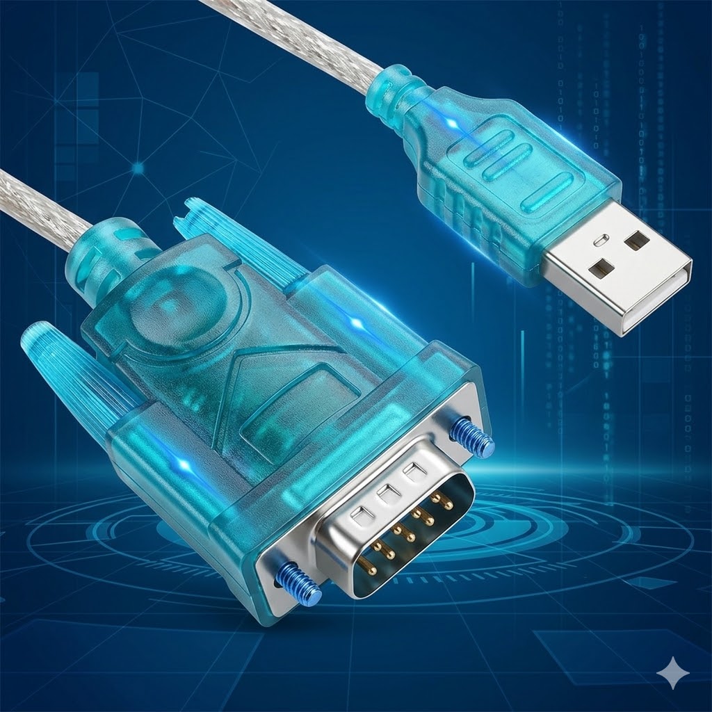High-Speed USB to RS-232 Serial Male Cable Adapter (Silver) Technotech Technologies